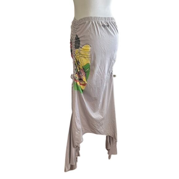 Vintage Y2K Graphic Skirt with Adjustable Sides – Cotton Small ,one of a kind - Picture 5 of 6